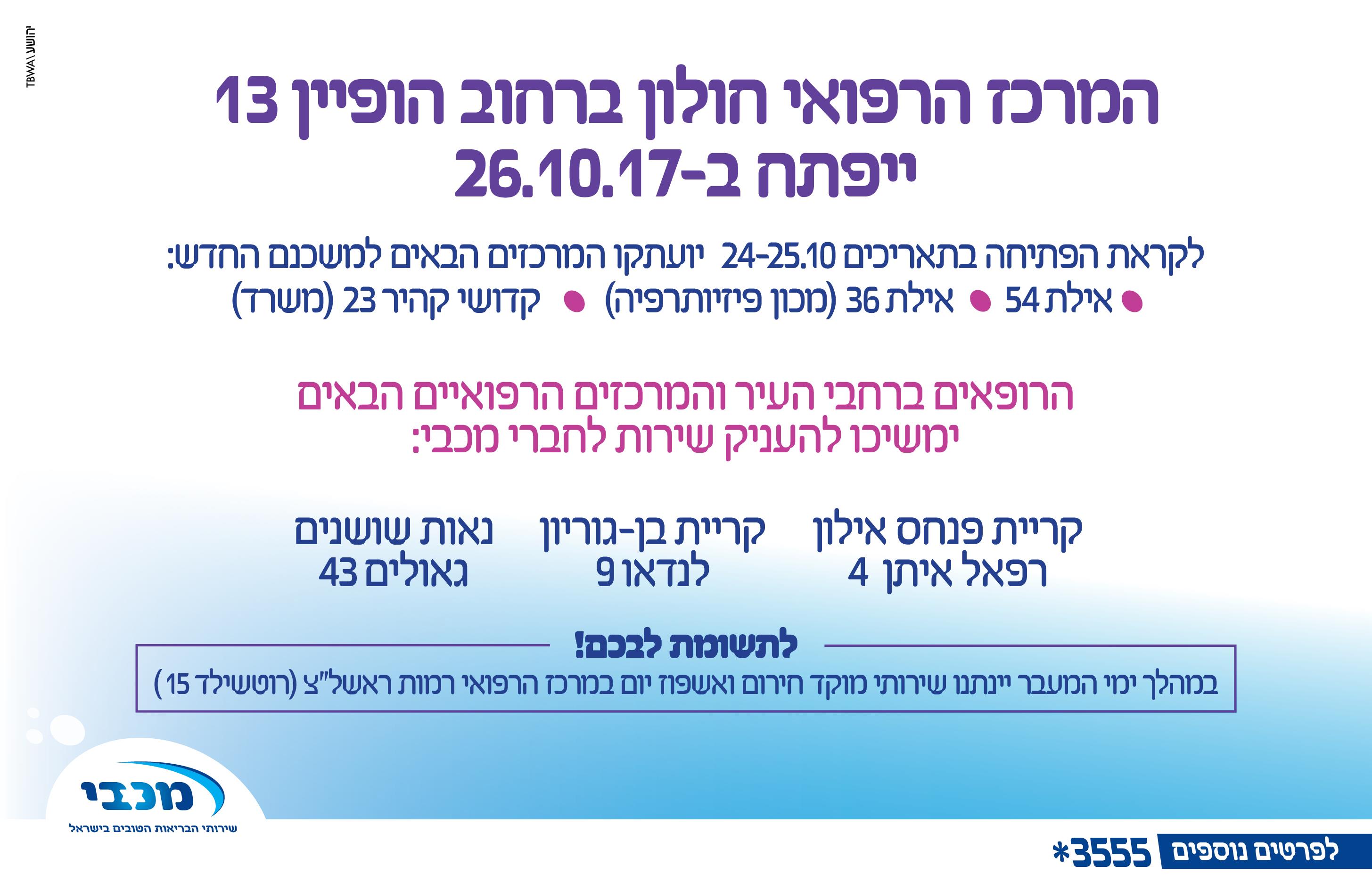 המרכז הרפואי חולון ייפתח ב-26/10 